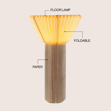 Archer 37" Modern Minimalist Pleated Shade Floor Lamp